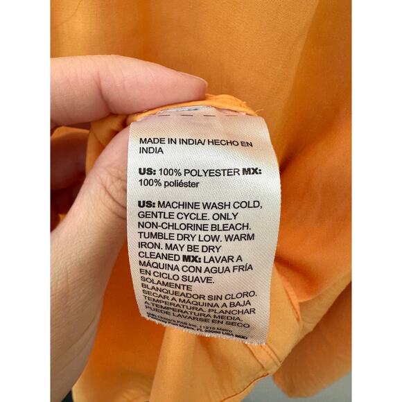 CHICO’S | Orange Flutter Sleeve Blouse Flowy Keyhole Neck | Size 3 (US 16) - Picture 6 of 6